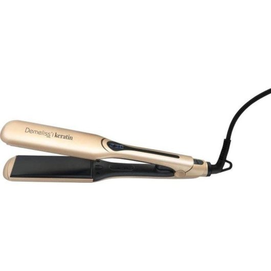 Lisseur Céramique Tourmaline Kératine Saint Algue Demeliss Kera Gold XL 230ºC 14 Niveaux Plaques Larges LCD Beige
