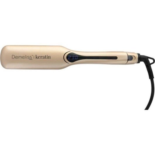 Lisseur Céramique Tourmaline Kératine Saint Algue Demeliss Kera Gold XL 230ºC 14 Niveaux Plaques Larges LCD Beige
