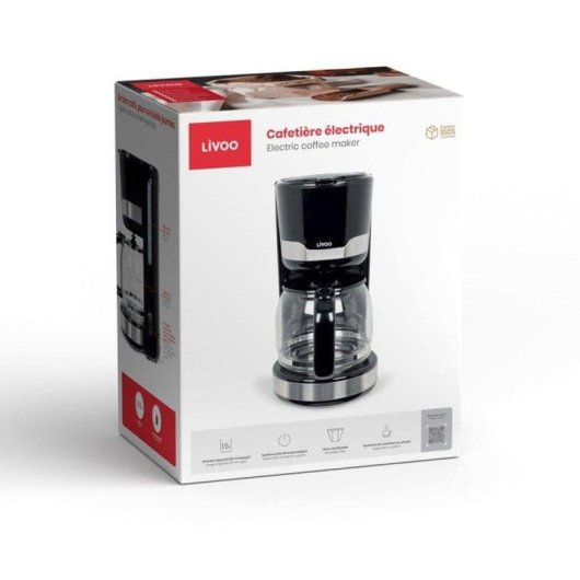 Cafetera de Goteo Livoo DOD201N 1,5 L 12-14 Tazas 1000 W sistema antigoteo
