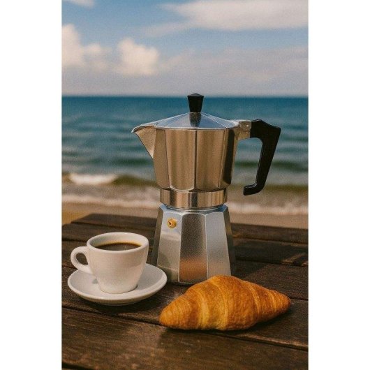 Caffettiera Moka Pezzetti Italexpress Alluminio Opaco 6 Tazze Design Sfaccettato