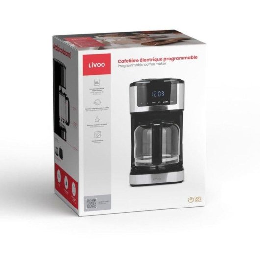 Cafetera de goteo Livoo DOD208 1,8 L 900 W 15 tazas con controles táctiles
