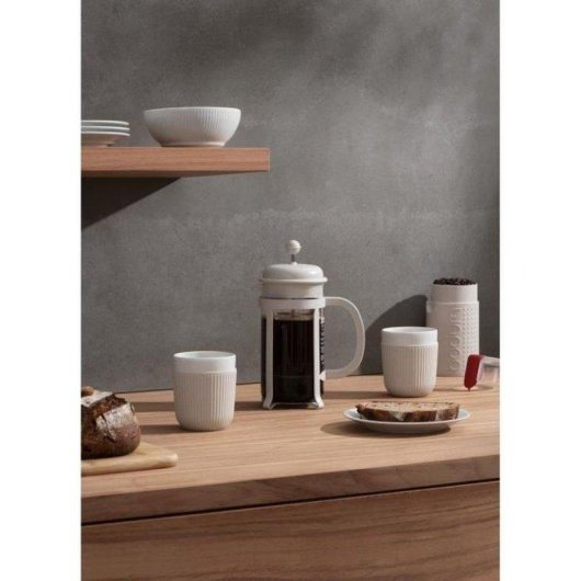 Caffettiera a stantuffo Bodum Java 1 L bianco crema vetro inox