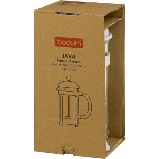 Caffettiera a stantuffo Bodum Java 1 L bianco crema vetro inox
