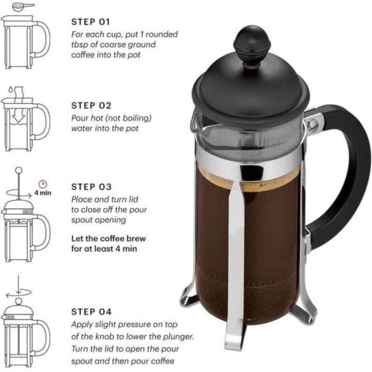 Caffettiera a stantuffo Bodum Java 0,35 L bianco crema vetro borosilicato