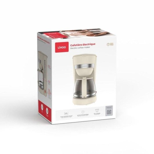 Cafetera de goteo Livoo DOD200C 1,25 L 750 W 10-12 tazas sistema antigoteo