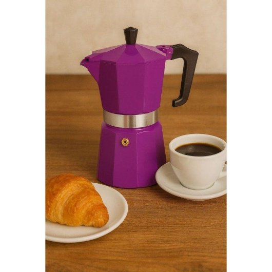 Caffettiera Moka Pezzetti Italexpress 6 Tazze Alluminio Viola Opaco