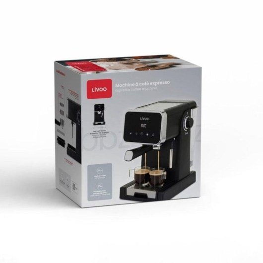 Cafetera Espresso Livoo DOD218N 1,5 L 20 bares con control táctil y vaporizador