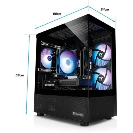 PC de bureau Thermaltake PC-000121-DE AMD Ryzen 7 5700X 16GB 500GB SSD RTX 5060 Windows 11 Pro RGB
