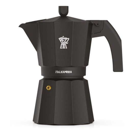 Caffettiera moka italiana Pezzetti Italexpress alluminio nero opaco 3 tazze