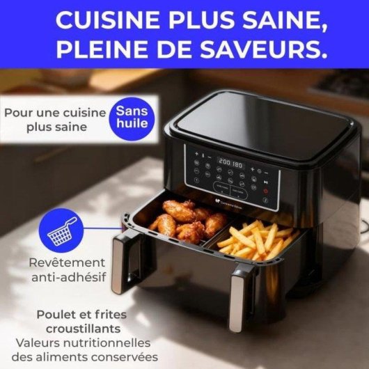 Fritadeira de Ar Continental Edison CEFR2400TB 10,5L 2600W 12 Programas Dual Cook