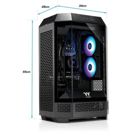 PC de bureau Thermaltake The Tower 300 AMD Ryzen 7 8700F 32GB 1TB SSD RTX 5060 Windows 11 Pro