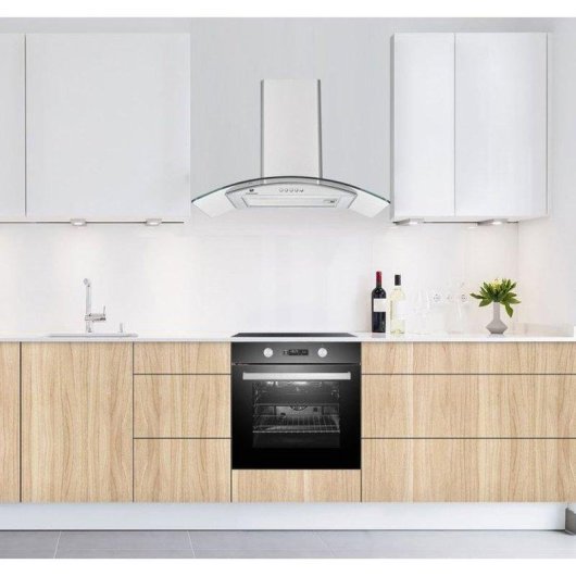 Campana extractora Continental Edison CEH60GS2 Abluft 60cm Edelstahl und Glas