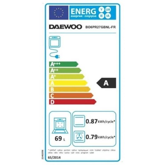 Einbaubackofen Daewoo BO6PR27GBNL Pyrolyse 69L 60cm Touch Schwarz