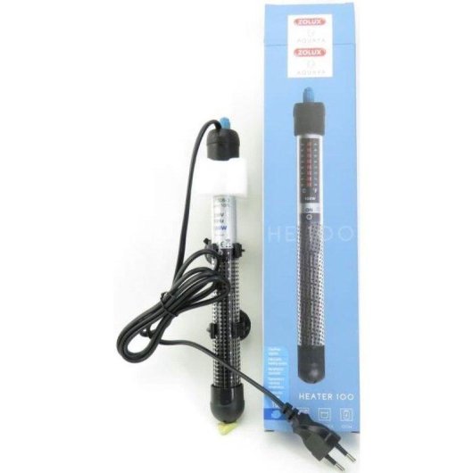 Calentador Zolux 50-100L 100W sumergible con termostato ajustable y ventosas