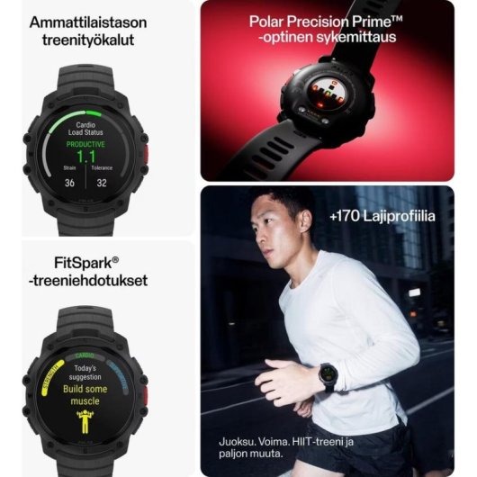 Polar Street X Bluetooth GPS 1,28" Night Black Correa S/M Resistente 5 ATM