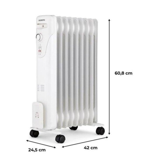 Radiador de aceite Oceanic 2000W 9 elementos termostato mecánico
