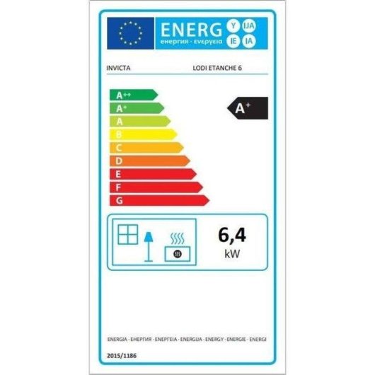 Poêle à pellets étanche Invicta Lodi 6 6,4 kW avec Wifi et diffusion tangentiel