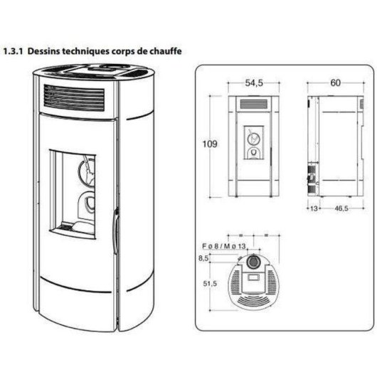 Poêle à pellets étanche Invicta Lodi 6 6,4 kW avec Wifi et diffusion tangentiel