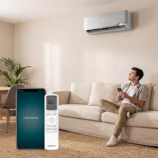 Aire Acondicionado Split 1x1 AirClima 12000 Wind Connected 3.000 Frigorías Inverter con Bomba de Calor WiFi Mando a Distancia
