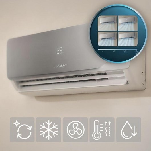 Aire Acondicionado Split 1x1 AirClima 12000 Wind Connected 3.000 Frigorías Inverter con Bomba de Calor WiFi Mando a Distancia