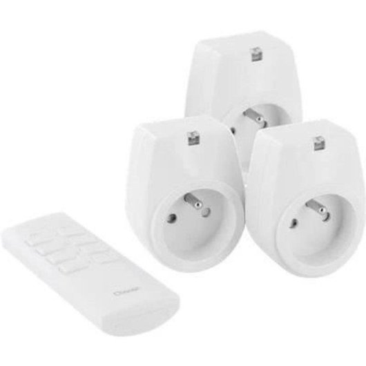 Presa intelligente Chacon set 3 prese RF 433,92 MHz con telecomando 8 tasti