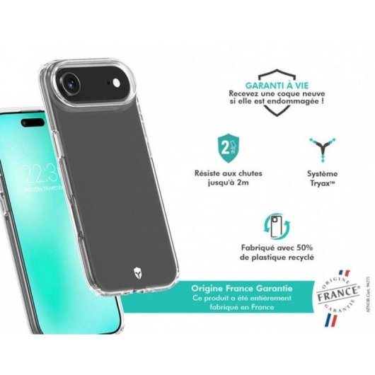 Force Case Fc Feel Bumper Transparent TPU Recyclé Protection Renforcée pour iPhone Air