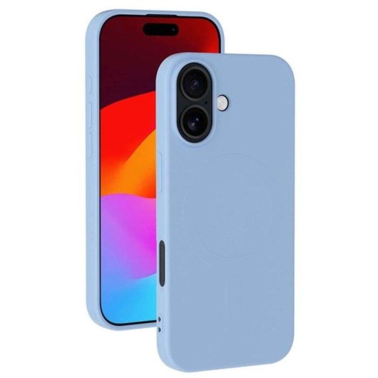 Funda para móvil BigBen Connected Silicona Mate Azul Celeste MagSafe para iPhone 17