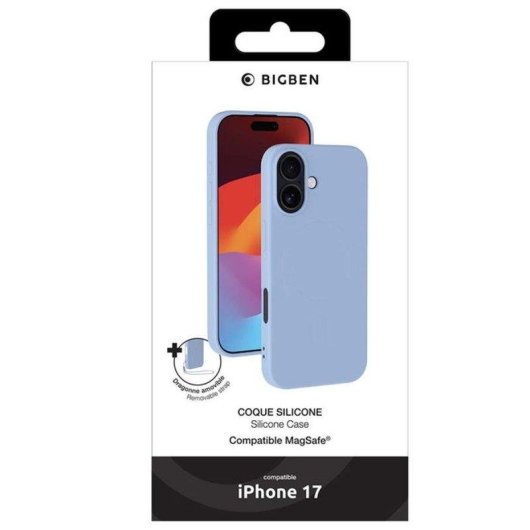 Funda para móvil BigBen Connected Silicona Mate Azul Celeste MagSafe para iPhone 17