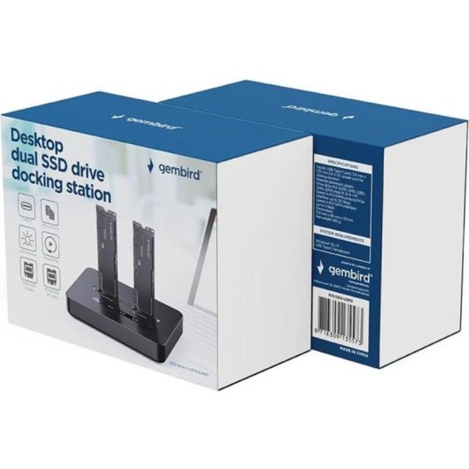 Dockingstation Gembird DD2-U3M2 M.2 USB Type-C kompakt schwarz