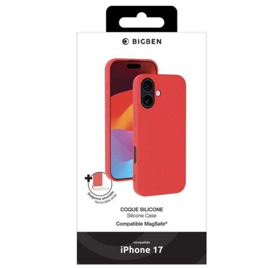 Funda para móvil BigBen Connected Silicona MagSafe Roja Soft-touch para iPhone 17