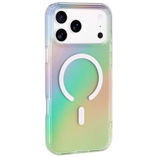 Custodia ibrida Bigben Connected TPU + PC iridescente antishock MagSafe iPhone 17 Pro Max
