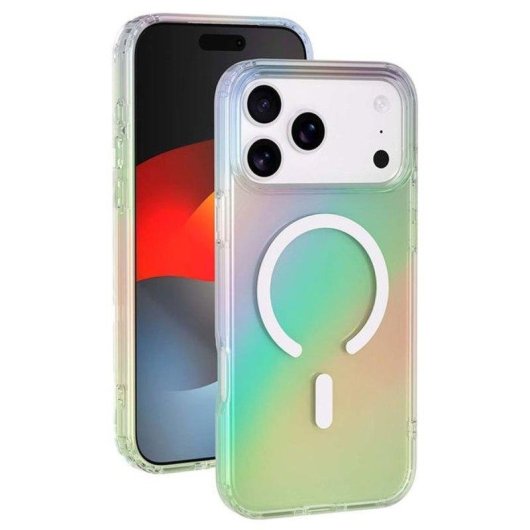 Custodia ibrida Bigben Connected TPU + PC iridescente antishock MagSafe iPhone 17 Pro Max
