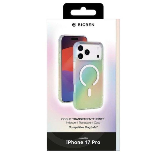 Funda BigBen Hybride Transparente Iridescente MagSafe pour iPhone 17 Pro