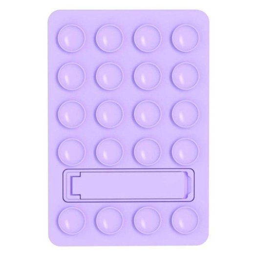 Funda para móvil BigBen Connected Magsafe Silicona Violeta con Pop It y soporte para iPhone 17