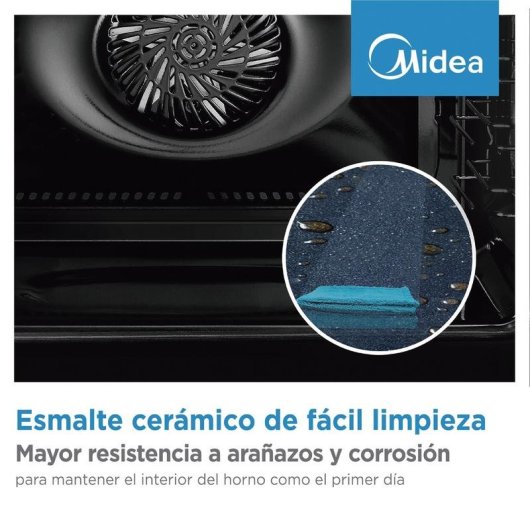 Forno Multifunções Midea 70L Pirolítico 60cm A+ Grill WiFi Preto