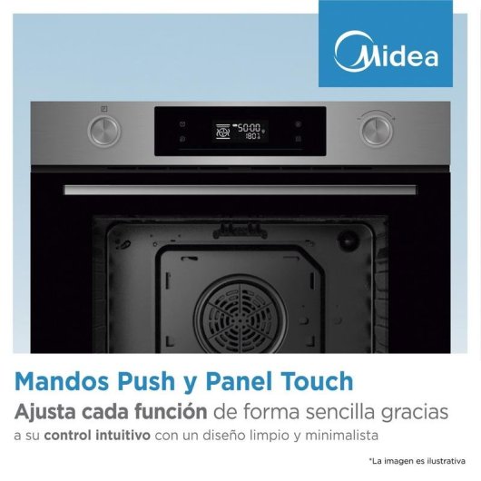 Forno Multifunções Midea 70L Pirolítico 60cm A+ Grill WiFi Preto