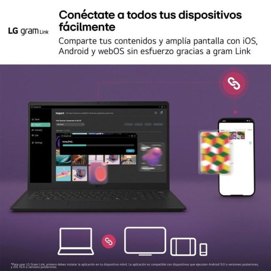 Portátil LG Gram 16" AMD Ryzen AI 7 445 32GB 512GB SSD Radeon Graphics Sin SO