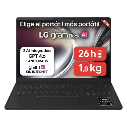 Portátil LG Gram 16" AMD Ryzen AI 7 445 32GB 512GB SSD Radeon Graphics Sin SO