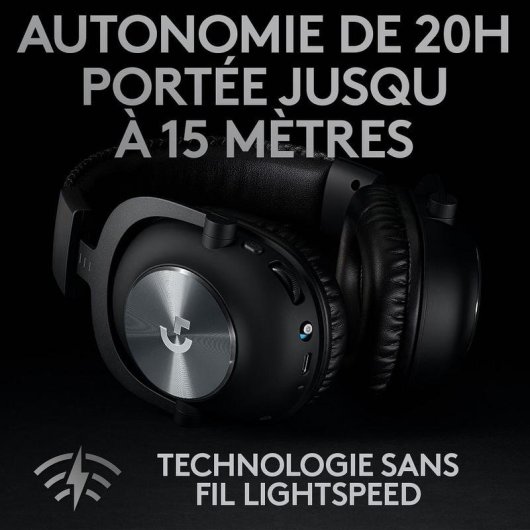 Auriculares Logitech G Pro X Wireless sem fios USB Gaming com microfone Preto