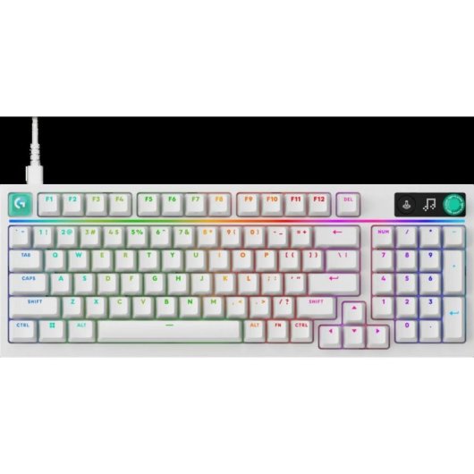 Teclado Logitech G316 X 98 mecânico RGB com cabo destacável inglês internacional