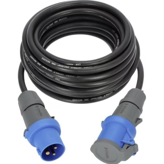Extensión Brennenstuhl 3x16 A CEE 10 m Goma Neopreno IP44 Azul Gris Negro