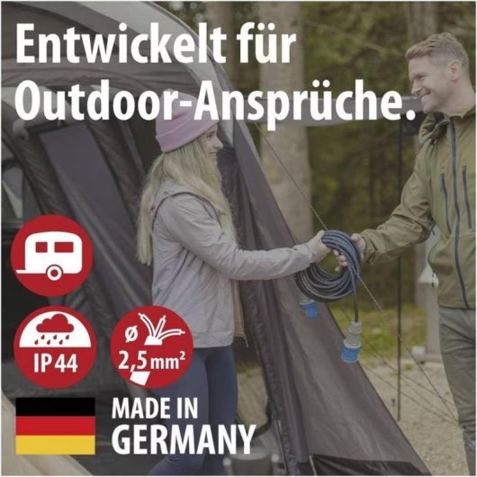 Extensión Brennenstuhl 3x16 A CEE 10 m Goma Neopreno IP44 Azul Gris Negro