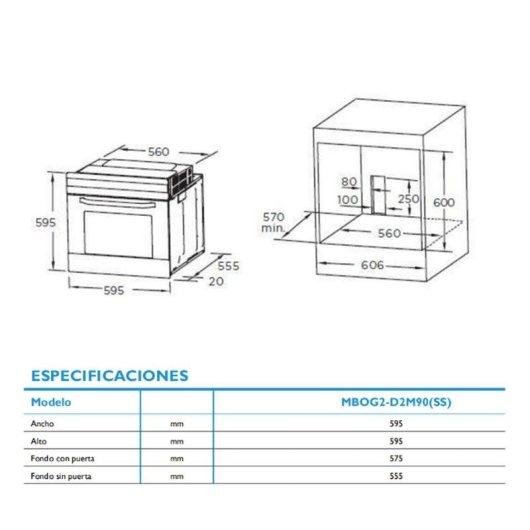 Horno Multifunción Midea 70L 60cm con Grill y Conectividad Negro