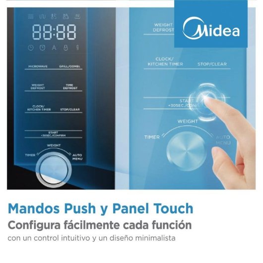 Microondas Midea 20 litros 800W com grill e painel táctil digital