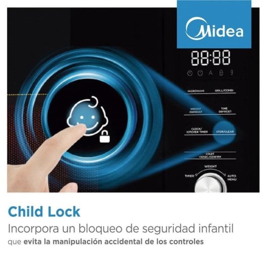 Microondas Midea 20 litros 800W com grill e painel táctil digital