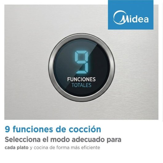 Horno Multifunción Midea 70L 60cm Negro con Conectividad y Grill con guías telescópicas