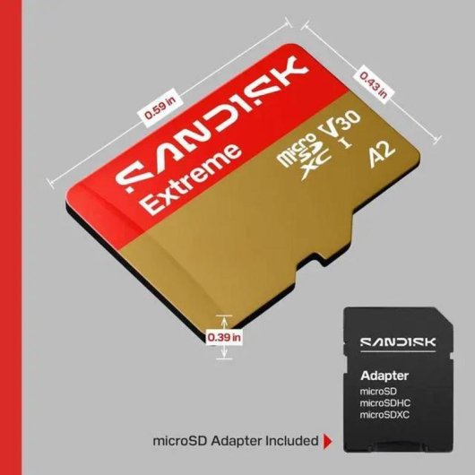Carte MicroSD SanDisk Extreme SDSQXH9-256G-GZ6MA 256GB UHS-I A2 U3 V30