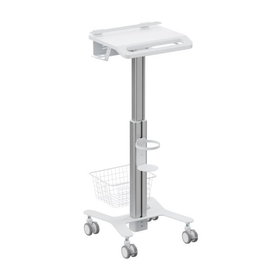 Kimex Carro Para Equipos Médicos Con Soporte Antirrobo Para Ordenador Portátil, Altura Regulable 80-120 Cm