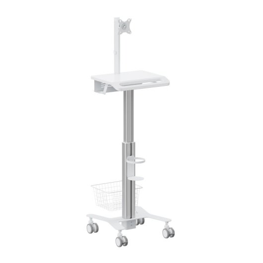 Kimex Carro Para Equipos Médicos Con Soporte Para Monitor 17"-27", Altura Regulable 80-120 Cm