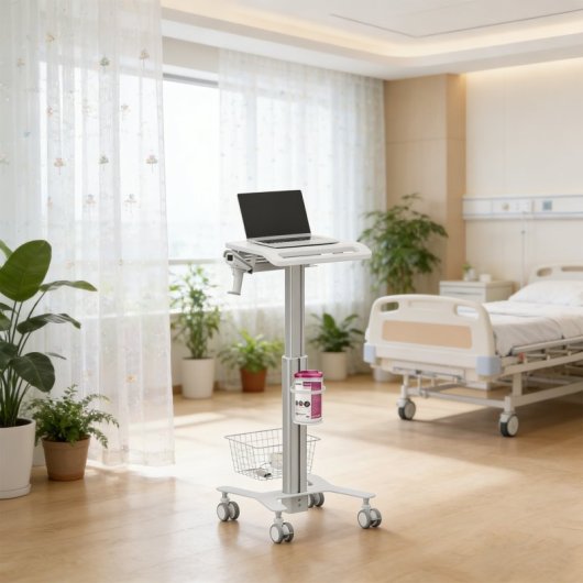 Kimex Carro Para Equipos Médicos, Altura Regulable 80-120 Cm